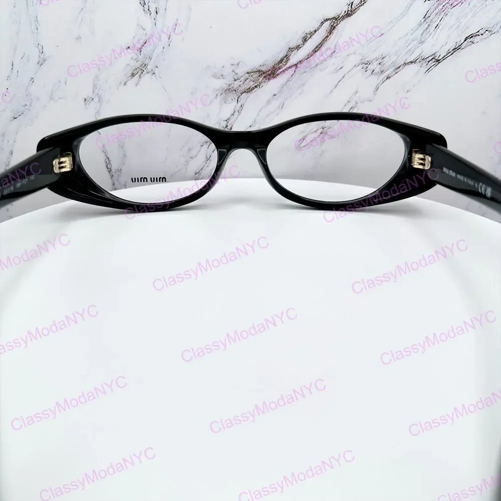 New MIU MIU Eyeglasses Black Oval Glasses 55-18mm Full Rim Rx-able